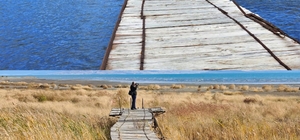 Van Gölü'ndeki çekilme fotoğraflarda