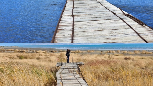 Van Gölü'ndeki çekilme fotoğraflarda