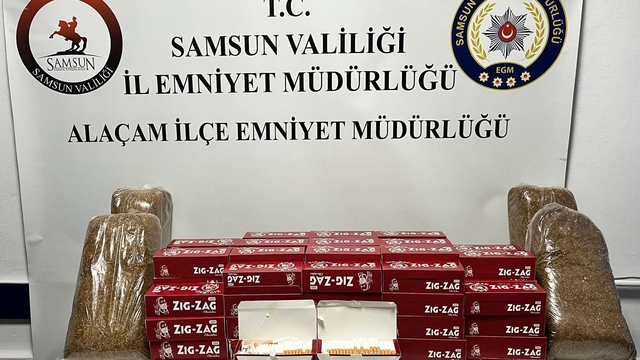 Alaçam'da düzenlenen operasyonda 19 kilo kaçak tütün ele geçildi