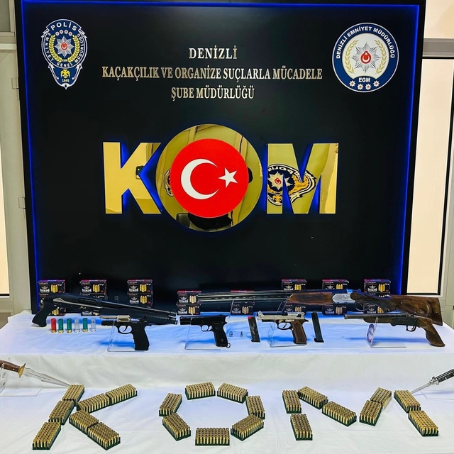 Denizli'de kaçak silah operasyonunda 3 şüpheli yakalandı