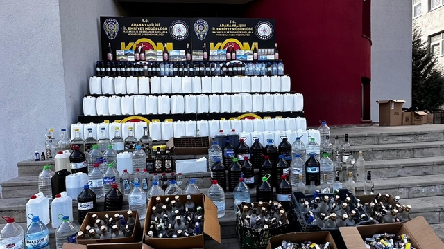 Adana'da sahte içki operasyonunda 16 zanlı yakalandı