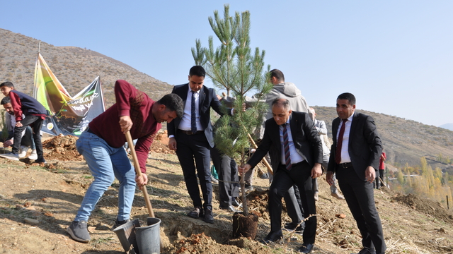 Hizan'da "Sevdamız Yeşil Vatan" temalı fidan dikim etkinliği düzenlendi