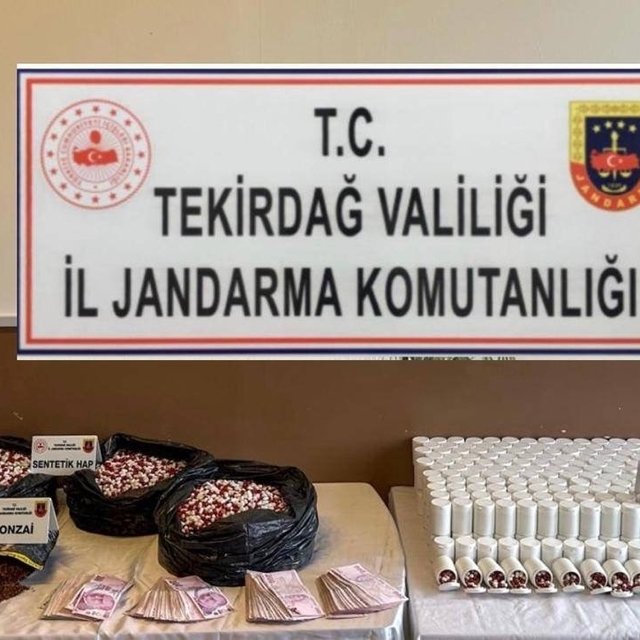 Tekirdağ'da dev uyuşturucu operasyonu: 55 bin sentetik ecza ele geçirildi