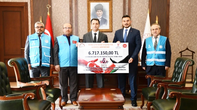 Sorgun Müftülüğünden Gazze'ye 6 milyon 717 bin lira yardım