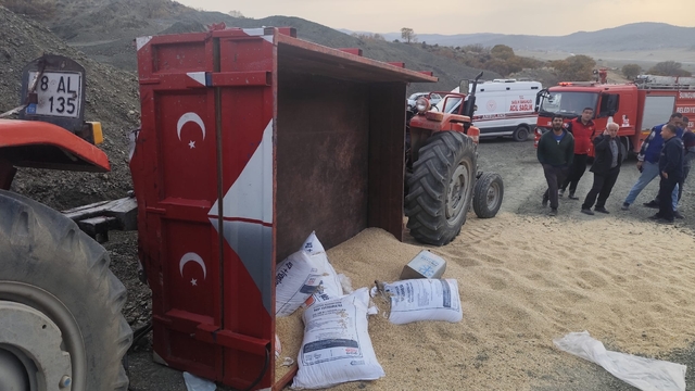 Çorum'da traktörün devrilmesi sonucu 1 kişi yaralandı