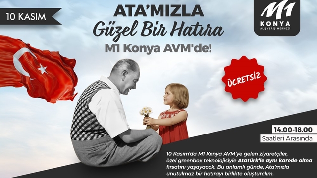M1 Konya AVM'de 10 Kasım'a özel dijital hatıra etkinliği