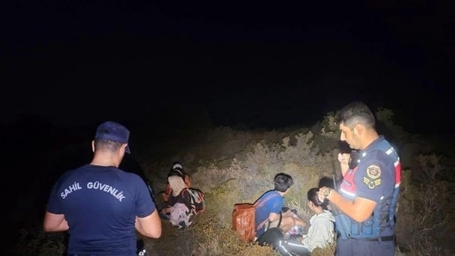 Günlüklü koyunda 3'ü çocuk 4 düzensiz göçmen yakalandı
