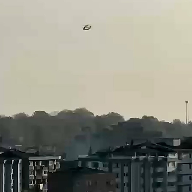 Samsun'da helikopterle Ata'ya saygı duruşu