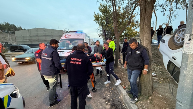 Takla atan otomobil hurdaya döndü: 1 yaralı