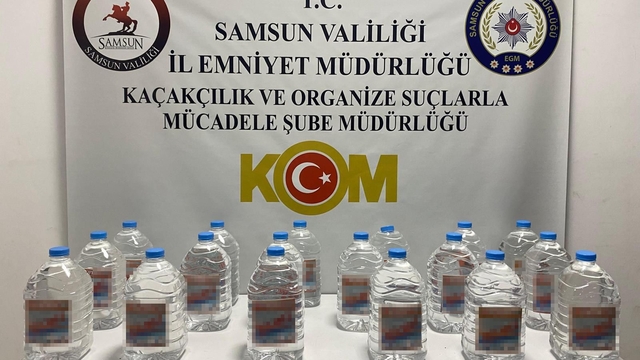 Samsun'da 90 litre etil alkol ele geçirildi