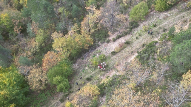 5 yaşındaki Osman'ın cansız bedeninin bulunduğu bölge havadan görüntülendi