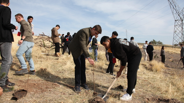 Ahlat'ta Milli Ağaçlandırma Günü'nde fidan dikildi
