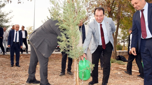 Dicle Üniversitesinde fidanlar toprakla buluşturuldu