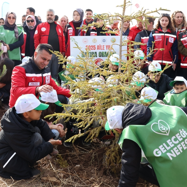 Aile Yılı'nda anlamlı buluşma: Aile Hatıra Ormanı'nda fidanlar toprakla bul...