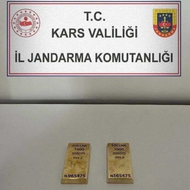 Kars'ta 2 kilo külçe altın ele geçirildi