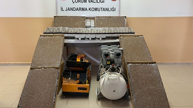 Çorum'da 130 bin 500 makaron ele geçirildi