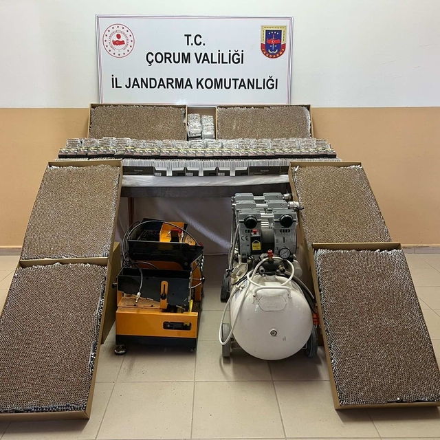 Çorum'da 130 bin 500 makaron ele geçirildi