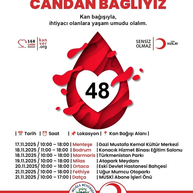 Muğla Büyükşehir Belediyesi'nden Kızılay'a kan bağışı desteği