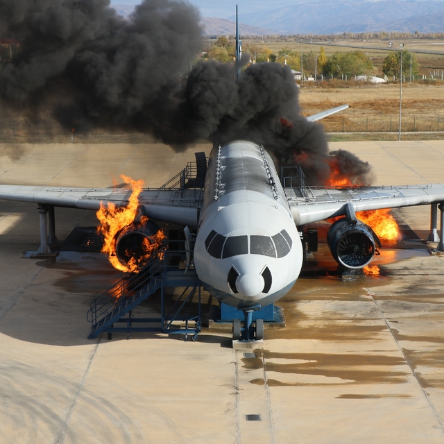 Erzincan Havalimanı'nda gerçekçi uçak yangın tatbikatı yapıldı