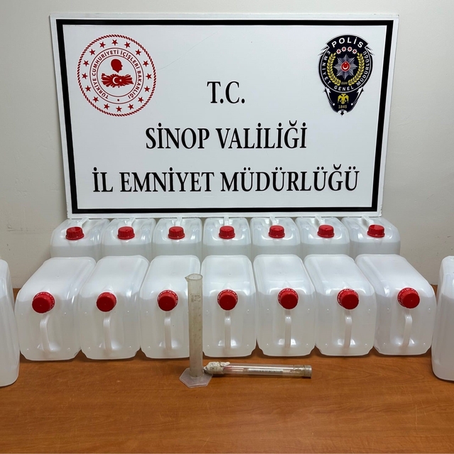 Sinop'ta 80 litre etil alkol ele geçirildi