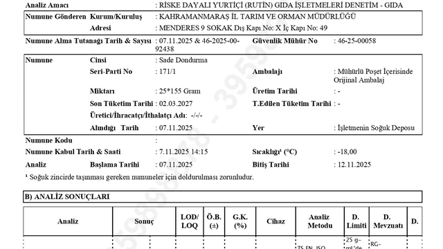 Kahramanmaraş'ın dondurma markası Alpedo hakkındaki "ölümcül bakteri" iddiası asılsız çıktı
Alpedo'nun, akredite laboratuvarda yapılan analizlerin sonucunda "uygun" olduğu tespit edildi