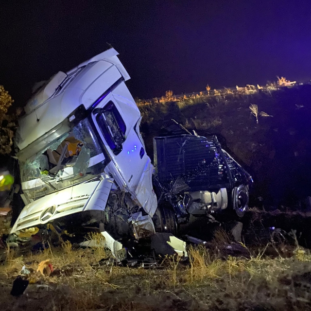 Malatya'da şarampole devrilen TIR'ın sürücüsü öldü