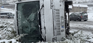 Nevşehir'de devrilen işçi servisindeki 14 kişi yaralandı