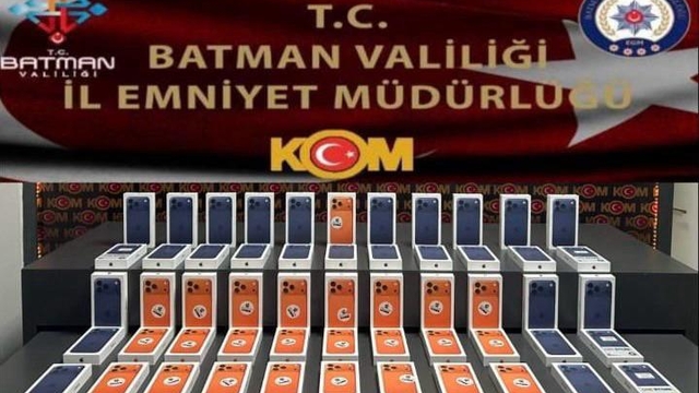 Batman'da gümrük kaçağı 55 cep telefonu ele geçirildi