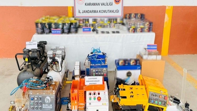 Karaman'da 35 bin 100 adet makaron ele geçirildi