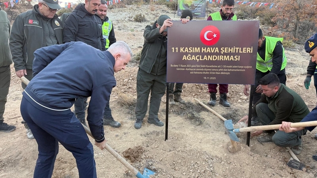 Karaman'da şehitler için fidan dikildi