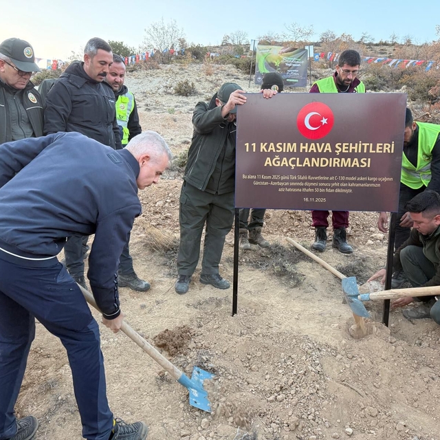 Karaman'da şehitler için fidan dikildi