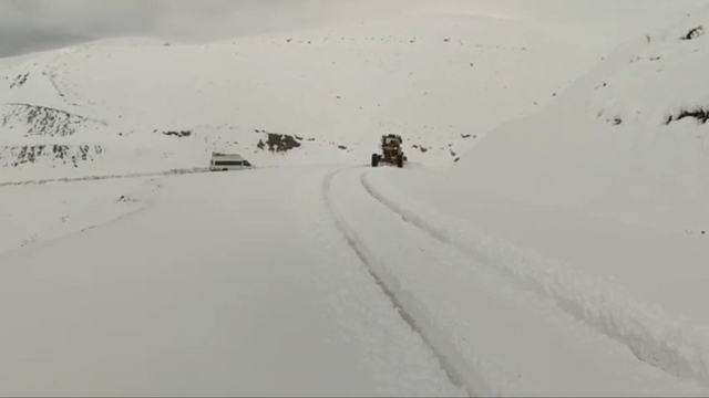 Siirt'te karda araçlar yolda mahsur kaldı
