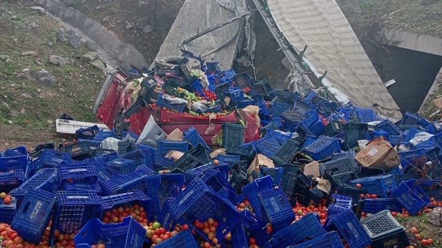 Kontrolden çıkan sebze yüklü tır devrildi: 1 yaralı
Tırın devrilmesi sonucunda sebzeler çevreye saçıldı