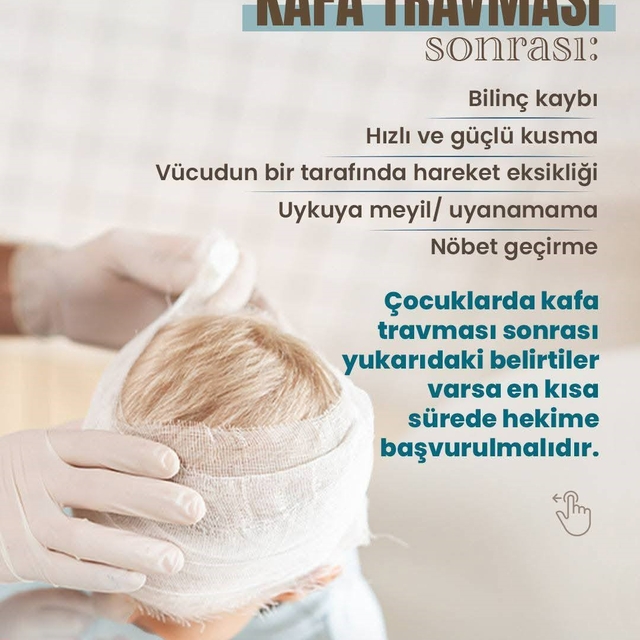 Çocuklarda kafa travmasına dikkat