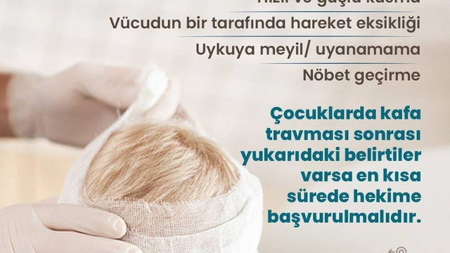 Çocuklarda kafa travmasına dikkat