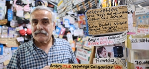 Adana'da 44 yıllık esnafın hayat dersi yazıları dikkat çekiyor