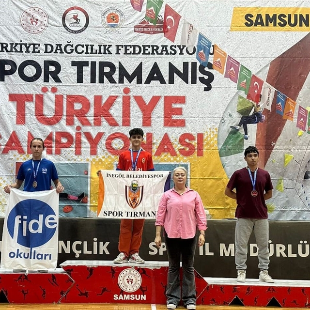 İnegöl Belediyesporlu sporculardan, spor tırmanışta Türkiye dereceleri