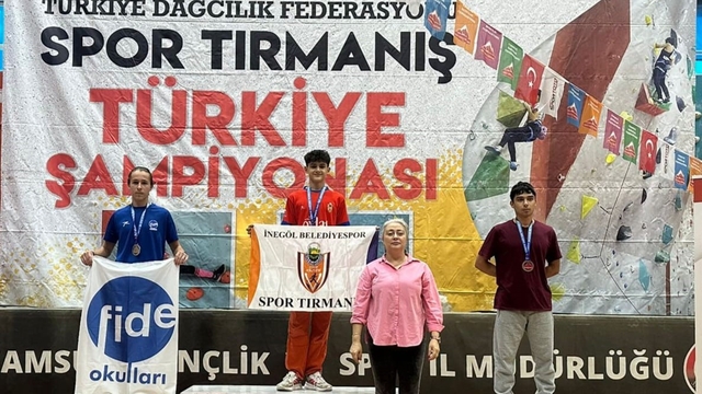 İnegöl Belediyesporlu sporculardan, spor tırmanışta Türkiye dereceleri