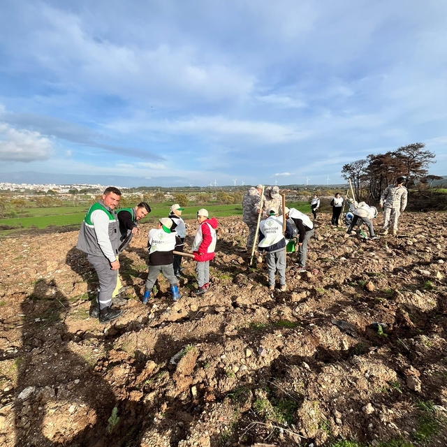 Ayvacık'ta 1500 Fıstık Çamı Fidanı Toprakla Buluşturuldu