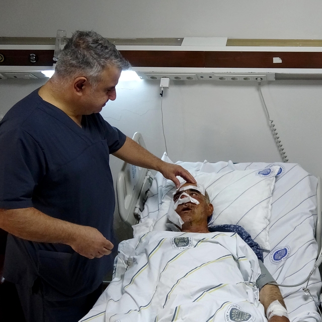 Hayvan otlatırken ayı saldırdı, yüzünden yaralandı