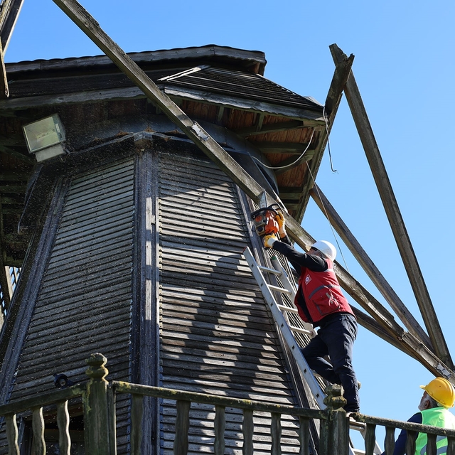 Tarihi Çark ve Yel Değirmeni'nde restore çalışmaları başladı