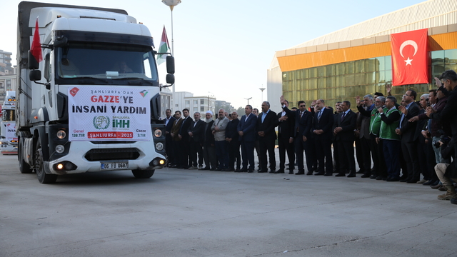 Şanlıurfa'dan Gazze'ye 4 tır gıda malzemesi gönderildi