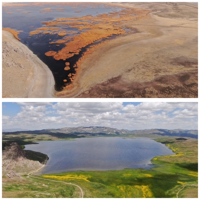 Van'ın 2 bin 800 yıllık mühendislik harikası kuruyor: Keşiş Gölü'nde su sev...