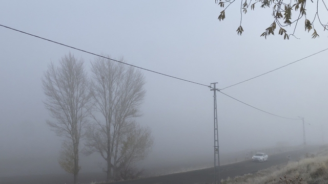 Patnos'ta yoğun sis yaşamı olumsuz etkiledi