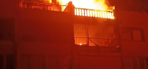Tekirdağ'da 3 katlı binada yangın