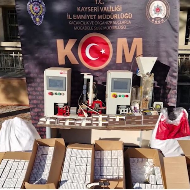 Kayseri'de 49 bin adet makaron ele geçirildi