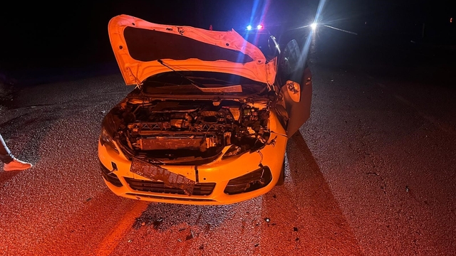 Çorum'da otomobil yola çıkan danaya çarptı: 2 yaralı