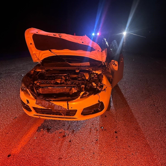 Çorum'da otomobil yola çıkan danaya çarptı: 2 yaralı