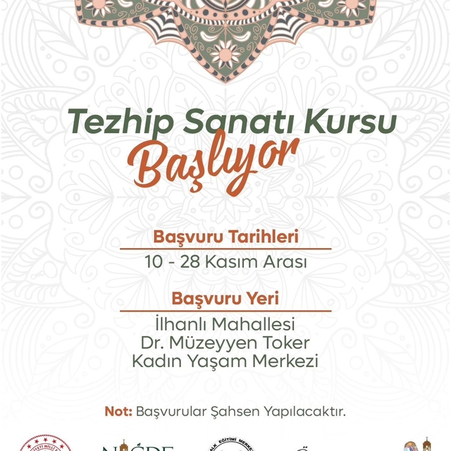 Niğde'de tezhip sanatı kursuna başvurular başladı