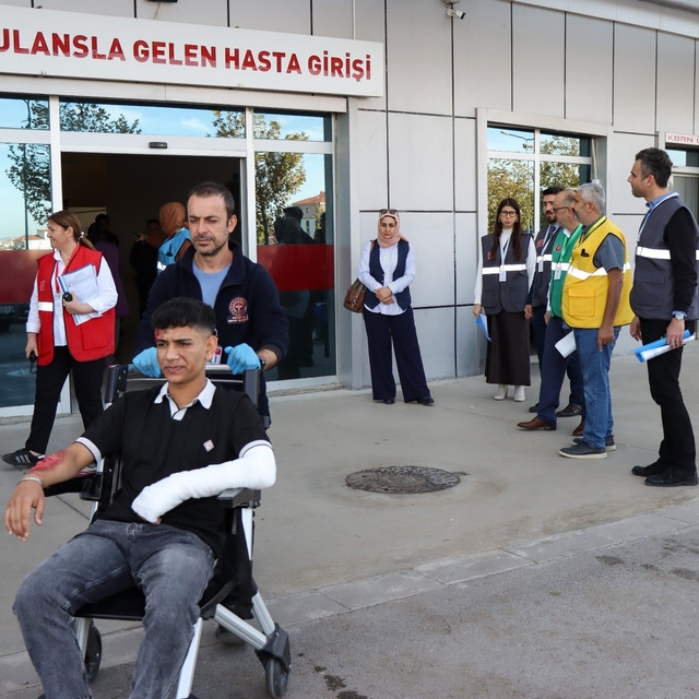 Beyşehir Devlet Hastanesinde tatbikat